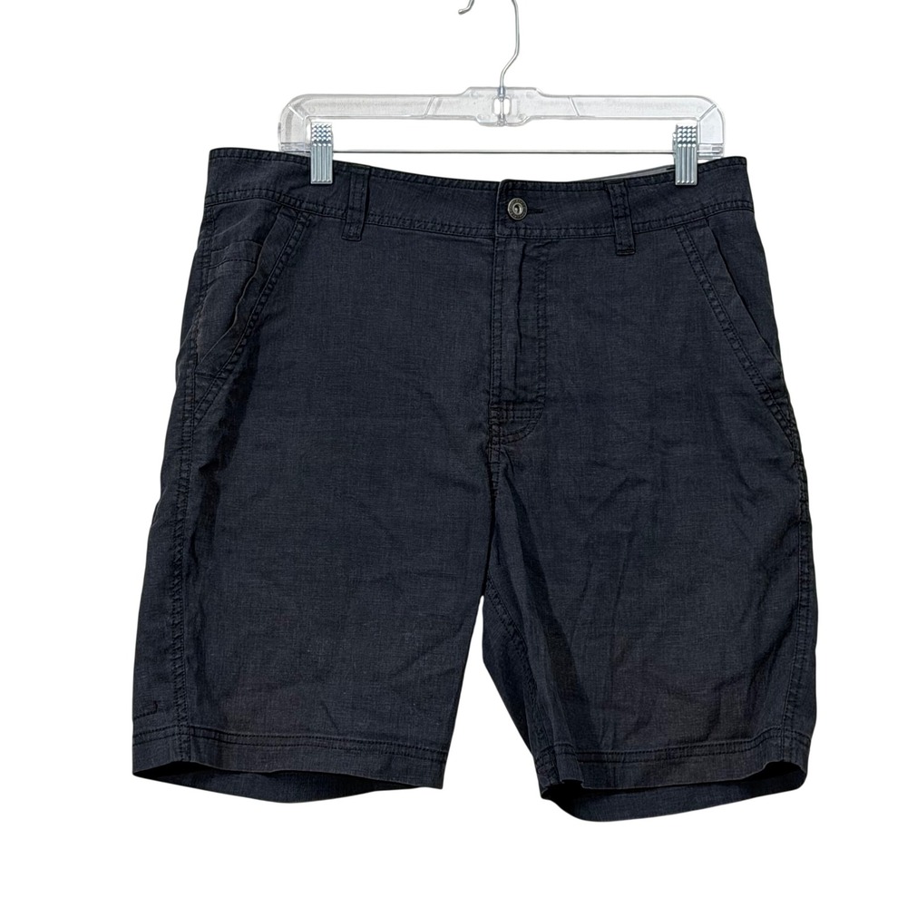 Prana Piranha Shorts Men 33 Black Hemp Blend Hiking Outdoor 1970561 Utility